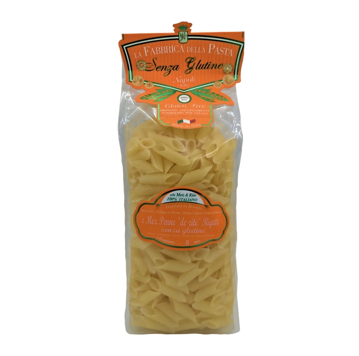 Mezze penne rigate senza glutine Fabbrica della pasta di Gragnano