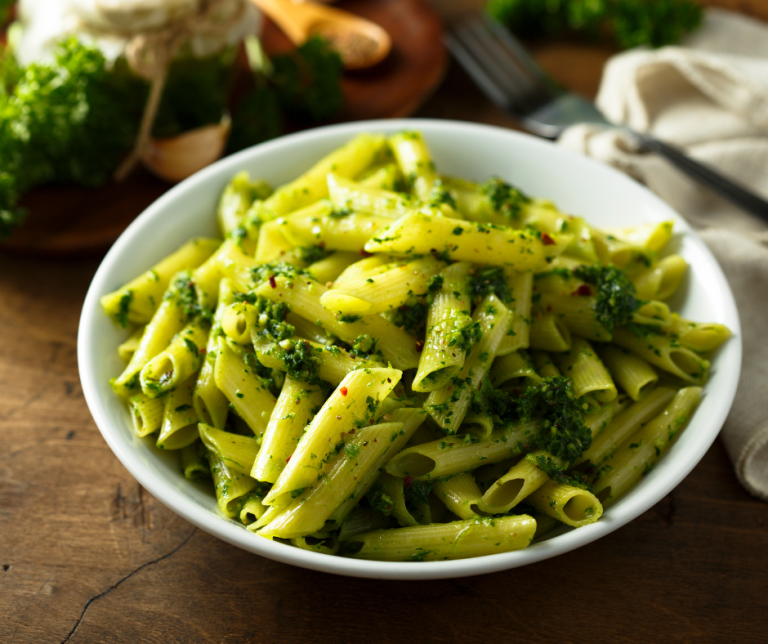 Gebackene Nudeln mit Basilikum-Pesto - Bottega Lorenzini