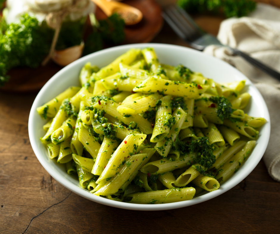 Pasta al forno con pesto al basilico